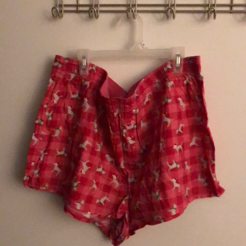 Pink Victoria’s Secret Christmas Doggies pajama shorts XXL